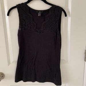 5 for $10 - H&M Black Lace V-Neck Tank